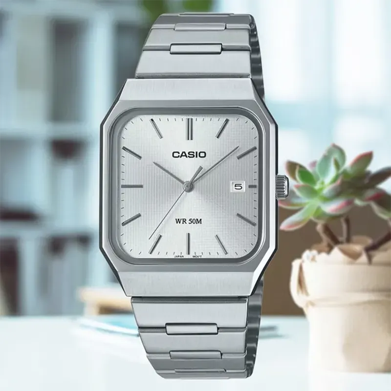 Casio Enticer Classic Quartz Silver Dial Men's Watch- MTP-B185D-7AV